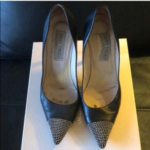 Jimmy Choo Black Studded Pumps